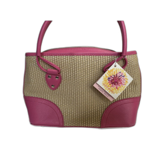 Bath and Body Works Top Handle Faux Wicker Faux Leather  NWT - Picture 1 of 7